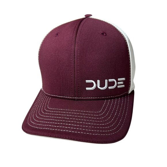 Richardson Flex Fit Hat No 172 Sz SM-MD Maroon White DUDE Customization - Picture 1 of 10